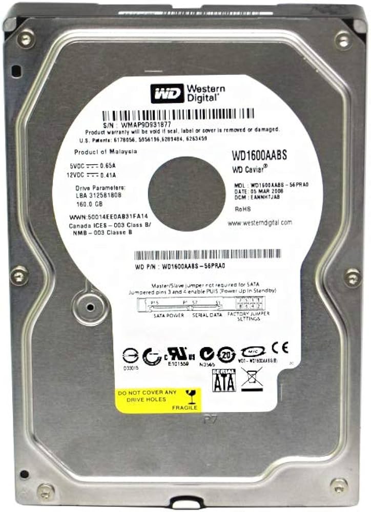 160GB HDD 3.5 Inch Western Digital